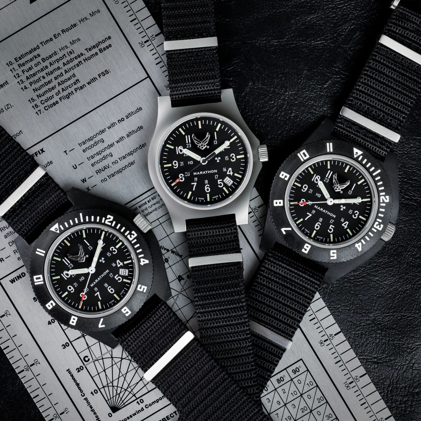 Marathon Pilot Navigator Watch Black USAF